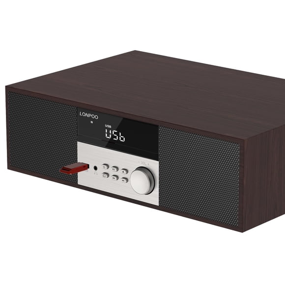 Sistema de Audio LONPOO con Reproductor de CD, 40W, Bluetooth, USB y Radio FM