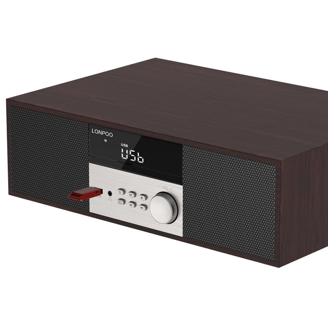 Sistema de Audio LONPOO con Reproductor de CD, 40W, Bluetooth, USB y Radio FM