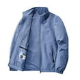 thumbnail image 7 of Men's Nylon Lightweight Jackets Hiking Outdoors Long Sleeve Full Zip Jacket with Pockets Quick Dry Sports Coat (3XL, Blue), 7 of 7