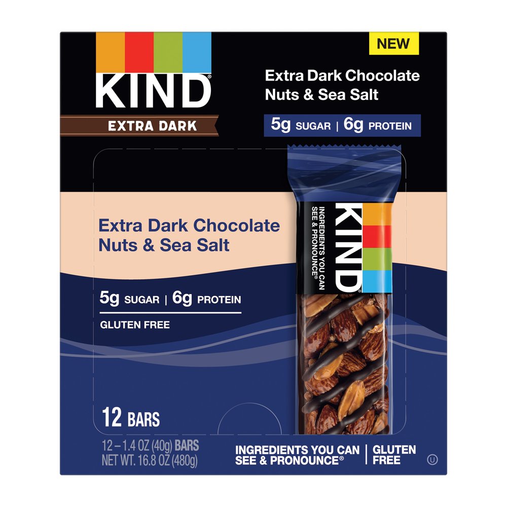 KIND Bars, Chocolate Series, Extra Dark Chocolate, 12 Bars Walmart