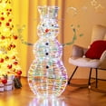 thumbnail image 5 of Costway 4 ft Iridescent Christmas Snowman with 100 White LED Lights Ground Stakes Zip Ties, 5 of 10