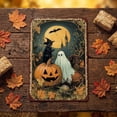 thumbnail image 6 of ZhyrZng Vintage Primitive Halloween Metal Sign 20x30cm Rustic Tin Wall Decor, Whimsical Witch Ghost Pumpkin Scarecrow Pattern, Indoor Outdoor Garden Porch Door Hanging Holiday Decor, 6 of 7