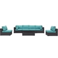 thumbnail image 5 of Modway Convene 7 Piece Outdoor Patio Sectional Set in Espresso Turquoise, 5 of 9