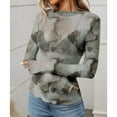 thumbnail image 2 of SWSMCLT Women's Casual Shirt Mesh T Shirt Chic See Through Tee Cool Crew Neck Fall Crochet Pull On Light Date Tie-Dyed X-Large, 2 of 5
