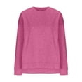 thumbnail image 6 of CLOISE Womens Sweatshirt Solid Pullover Sweatshirts Crewneck Long Sleeve Hoodies Shirts Pink Drop Shoulder High Low Hem Blouses Fall Cute Preppy Clothes 2XL, 6 of 8