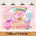thumbnail image 4 of Globos de Peppa Pig, pancarta de cumpleaños feliz, suministros para fiestas, platos de papel de George Page, vajilla desechable, decoración de fondo, 4 of 5