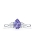 thumbnail image 5 of Rosec Jewels Pear Shape Tanzanite Solitaire Engagement Ring (AAA Quality, 0.8 Ct) - Tanzanite Diamond Ring, 925 Sterling Silver, US 4.00, 5 of 9