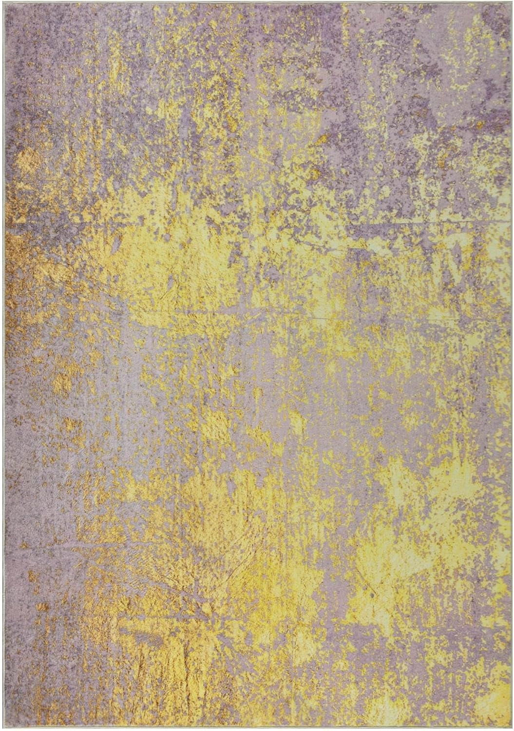 Lochas Abstract Area Rug Soft Modern Rugs for Living Room Bedroom Home Decor Indoor Carpet,4'x6',Pink/Gold