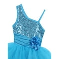 thumbnail image 5 of MSemis Kids Girls Sequins Flower Ruched Waist Tutu Ballet Leotard Dance Dress, 5 of 7