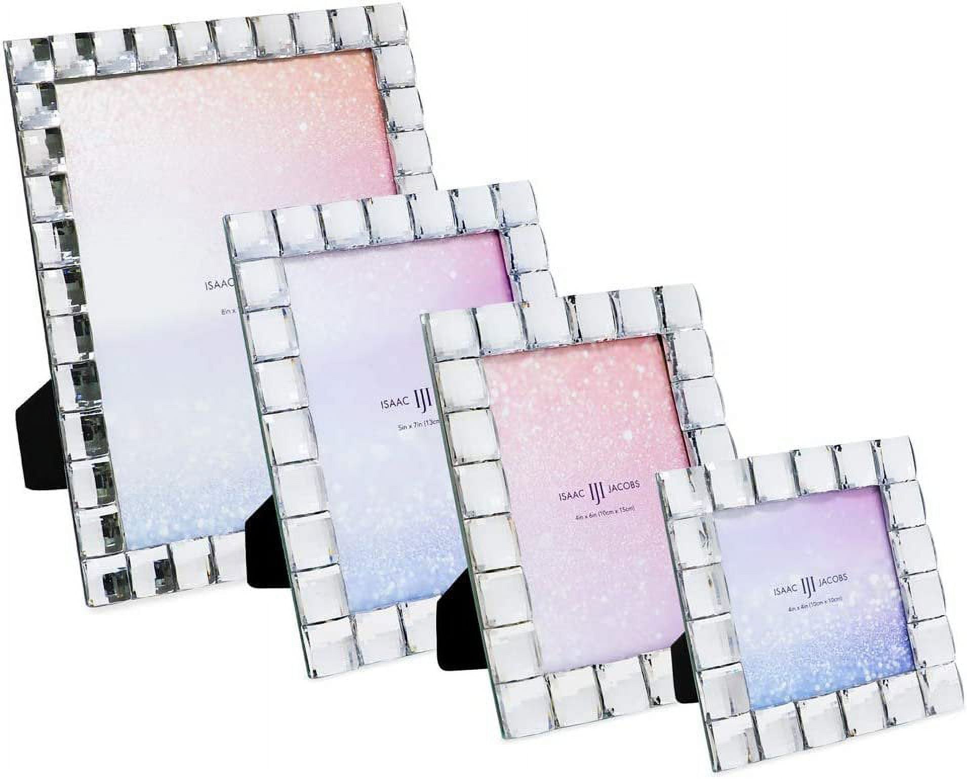 Isaac Jacobs Decorative Sparkling Jewel Picture Frame, 4x6, Clear