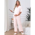 thumbnail image 3 of DARING DIVA Women's Maternity Nursing Pajama Sets Breastfeeding Button Down S Pink, 3 of 7