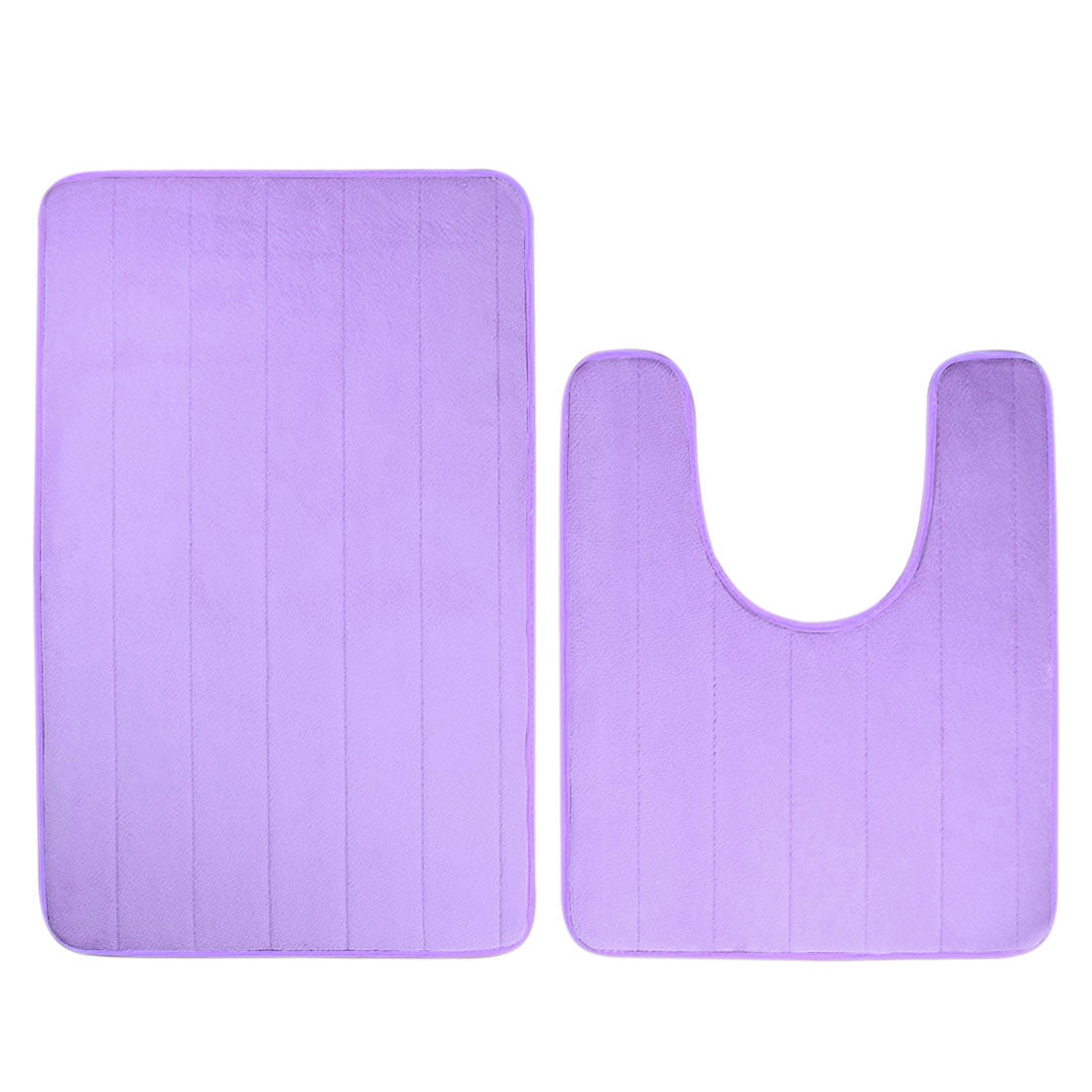 PiccoCasa Home 2-Piece Memory Foam Bath Mat Set Non-slip Toliet Bath Rugs Carpet, Purple