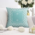 thumbnail image 2 of Set Of 4 Peach Skin Velvet Cyan Blue Throw Pillow Covers for Decorative Couch Pillows for Living Room,Boho Cute Outdoor Pillows Covers for Patio Garden18x18 Inches, 2 of 6