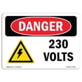 thumbnail image 1 of SignMission OS-DS-A-1218-L-2193 12 x 18 in. OSHA Danger Sign - 230 Volts, 1 of 1