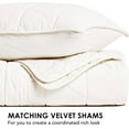 thumbnail image 5 of 3 Pieces Luxurious Velvet King Quilts, Ultra Soft Lightweight Velvet Comforter Set, Matelasse Oversized Diamond Bedspread Coverlet for All Season with 2 Shams, Cream White, 108"x96", 5 of 17