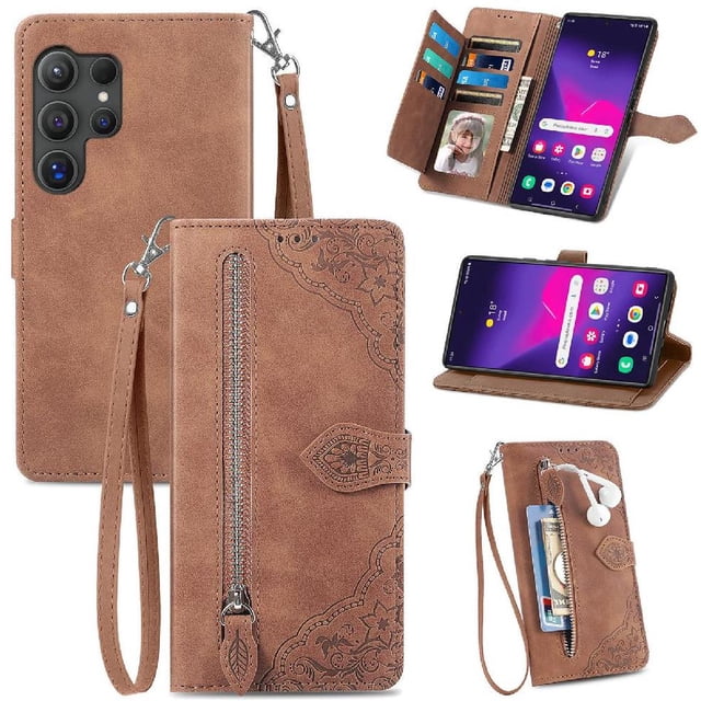 Funda billetera anti-golpes para GANGXUN Samsung Galaxy S25 Ultra , ideal para día a día y trabajo