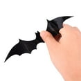 thumbnail image 5 of 12 Pcs Halloween Scary Plastic 3D Bats Wall Decals Stickers, DIY Halloween Party Supplies PVC Decorative Scary Bats, Window Decor Party Supplies Decoration (Black), 5 of 8
