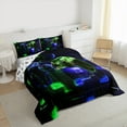 thumbnail image 3 of Manfei Video Gamepads 2pcs Bedding Comforter Set for Teens Female Men,Futuristic Cubes Twin Comforter Sets,Gradient Ombre Gamepads Breathable Bedding Set,Super Cozy Room Decor,Reversible, 3 of 8