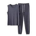 thumbnail image 2 of FNFYFH Big and Tall Modal Pajamas Set for Men Sleeveless Tank Top and Jogger Pants Sets 2 Piece Loungewear Sleepwear Comfy Outfit for Husband, 2 of 6