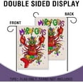 thumbnail image 3 of Mardi Gras Crawfish Small Decorative Garden Flag, Mask Beads Fleur De Lis New Orleans Carnival Yard Lawn Outside Decor, Masquerade Party Burlap Outdoor Home Decoration Double Sided 12 x 18, 3 of 5
