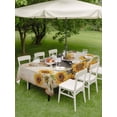 thumbnail image 4 of Outdoor Tablecloth with Umbrella Hole for Patio/Picnic/Party/Camping, Vintage Elephants Waterproof Table Cloth Rectangle Table Cover Washable, Spring Summer Sunflowers Daisy Floral (60"x 120"), 4 of 8