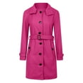 thumbnail image 4 of UAYOTSE Womens Classic Coat Lapel Collar Open Front Belted Long Jacket,Hot Pink XXL, 4 of 5