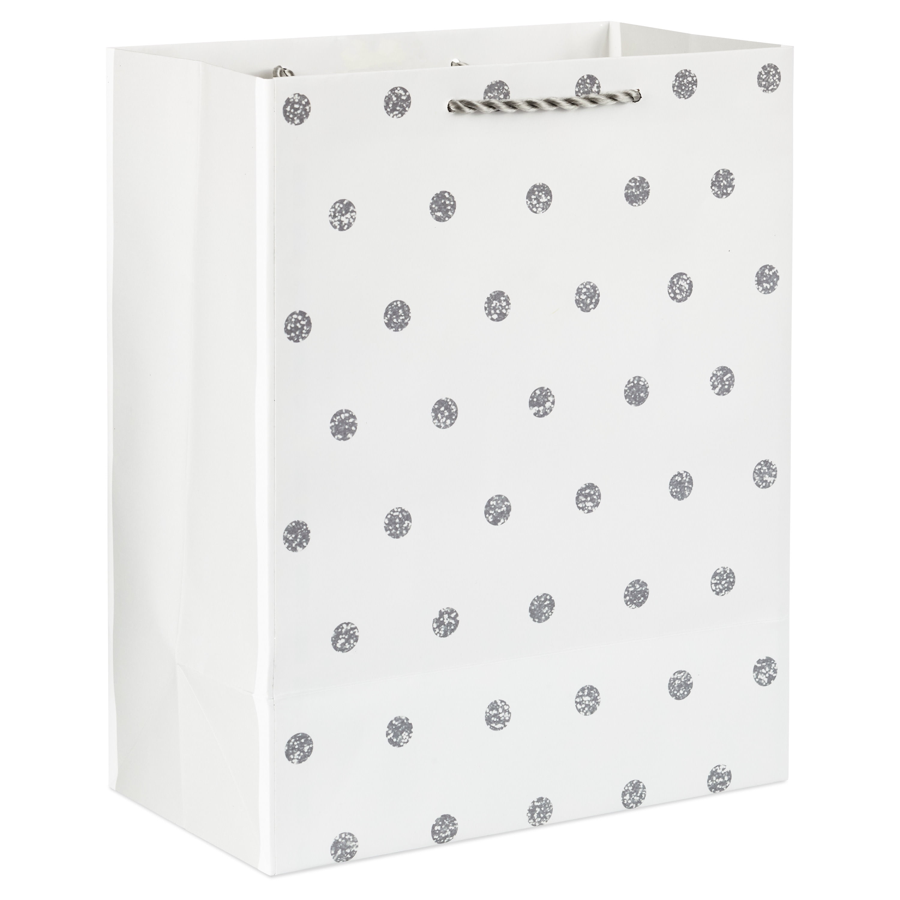Hallmark Medium Gift Bag (White with Silver Glitter Dots)