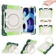 thumbnail image 2 of K-Lion for iPad Pro 11 inch & iPad Air 4th/5th Heavy Duty Rugged Case, 3 Layers Multi-Functional Ring Bracket Pencil Holder Kickstand Shockproof Armor Silicone Case,Rainbowgreen, 2 of 10