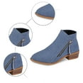 thumbnail image 6 of Xiaoxatg Women's Ankle Boots Casual Comfortable Denim Side Zipper Booties for Autumn Winter Daily Wear with Stylish Heel Design 9 Light Blue, 6 of 9