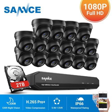 UPC: 0615116538813 | SANNCE 16CH DVR CCTV System 16PCS 2MP IP66 Waterproof Outdoor Security Dome Cameras 1080P HDMI TVI CCTV DVR 1280TVL Surveillance Kit with 2T HDD