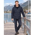 thumbnail image 4 of Heting Men's Winter Puffer Jacket with Hood Lightweight Quilted Coat Windproof Outerwear for Travel Daily Wear Navy Medium, 4 of 9