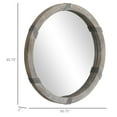 thumbnail image 3 of HOMCOM 30.75" Wood Wall Mirror, Round Mirror for Wall in Living Room, Bedroom, Natural Wood Color, 3 of 8
