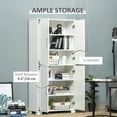 thumbnail image 6 of CoSoTower Industrial Kitchen Pantry Cabinet with 4 Door Cupboard and Storage Shelves, Freestanding Storage Cabinet, White, 6 of 8