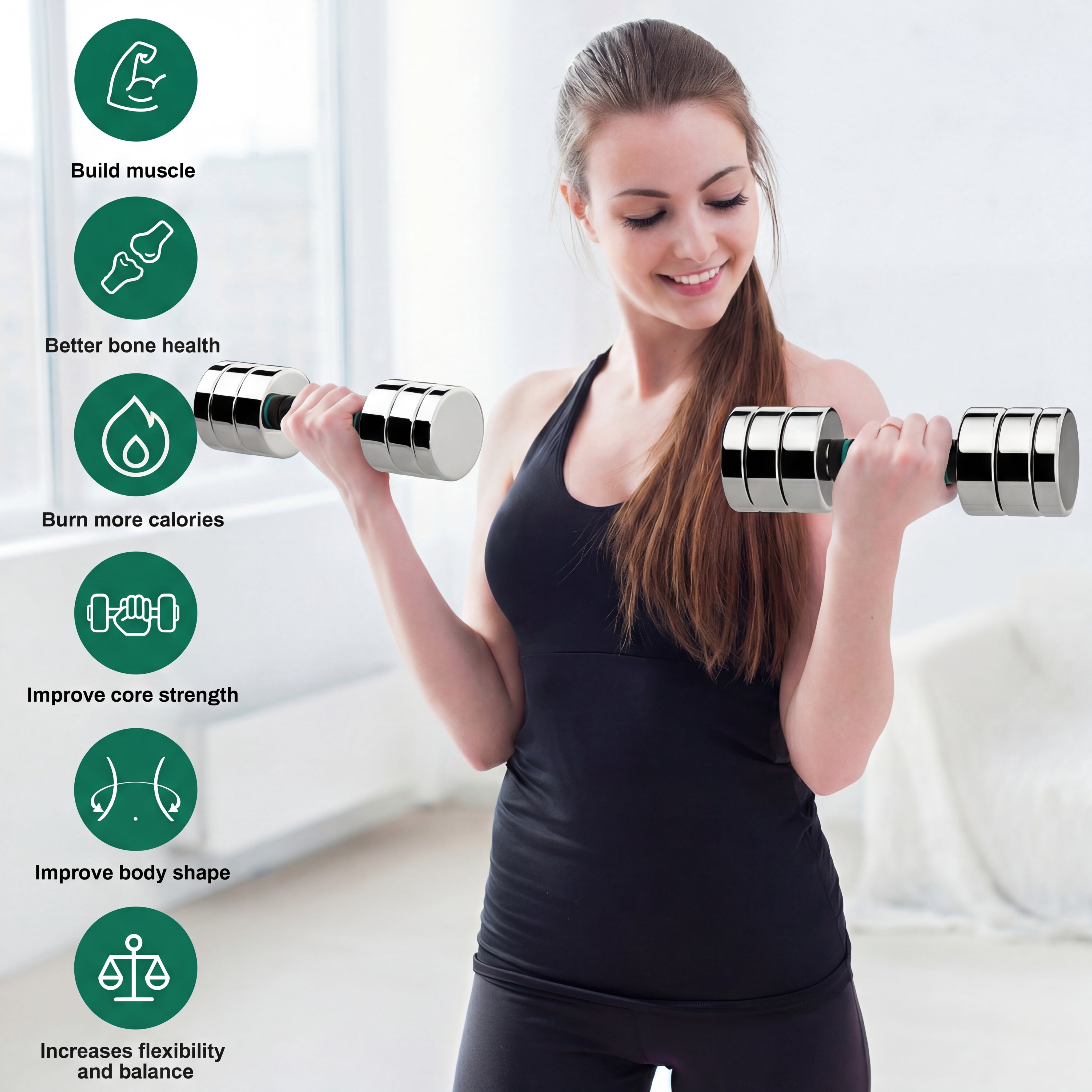 LIFERUN Single Steel Adjustable Dumbbell, 5/10/15lb Free Weight Single Dumbbell, Non-Slip and Comfortable Foam Handle, for Home Gym Office Exercise