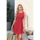 thumbnail image 3 of Vestido Mini de Fiesta con Cuello Redondo y Mangas , Color Rojo, Talla M, 3 of 6