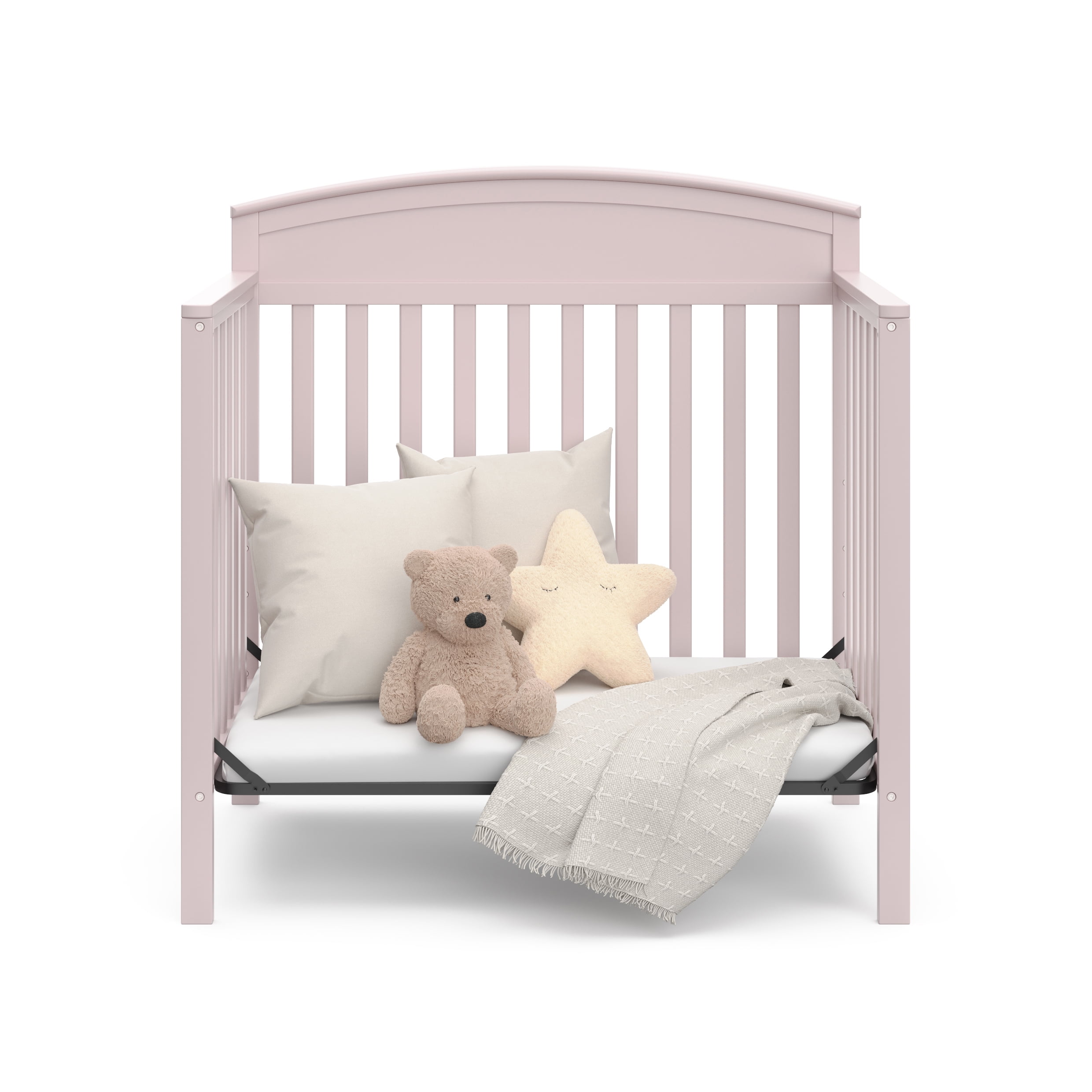 Graco Benton 4-In-1 Convertible Mini Baby Crib, Blush