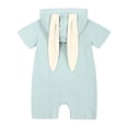 thumbnail image 5 of Esaierr Boys Girls Summer Jumpsuit for Baby Newborn,Infant Short Sleeve One-Piece Romper Cotton Romper Cute Hoodie Zipper Bodysuits,Size 1M-18M, 5 of 8