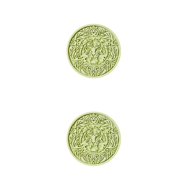 Posavasos Inteprter antideslizante lavable protector de encimera silicona Verde 2piezas