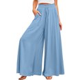 thumbnail image 1 of Pantalones casuales de mujer Cintura elástica Pantalones de gran tamaño para mujer Traje diario de color sólido FLhrweasw Nuevo, 1 of 6