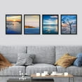 thumbnail image 3 of PixonSign Framed Wall Art Vibrant Ocean Cloud Reflection Islands Prints, Set of 4 Sea Landscape Wall Decors, Nature Wall Décor, Beach Adhesive Canvas Poster, Modern Home Artwork - 8"x10" Black, 3 of 5