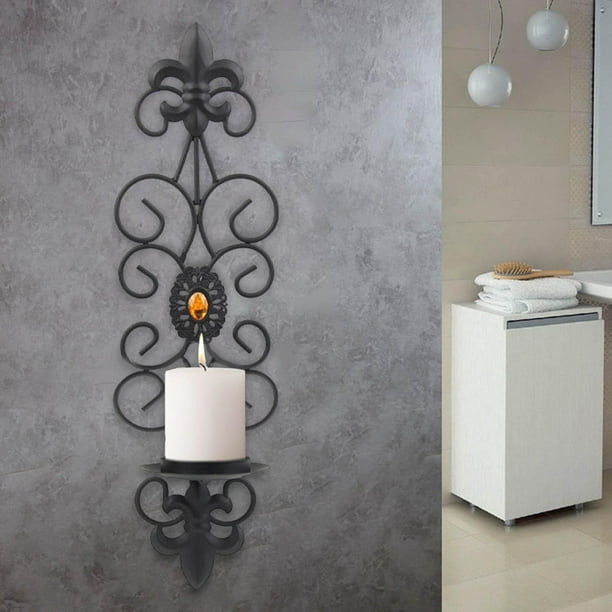 Portavelas Vintage Para Velas, Candelabros De Pared, Estante Negro Para Colgar En La Pared, Portavelas, Candelero, Soporte Para Sala De Estar, BLESIY Portavelas Colgante | En Línea