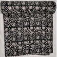 thumbnail image 2 of Black and White Floral Indian Kantha Quilt Handmade Cotton Bedspread Hand-Stitched Indian Quilt Lightweight Boho Bedding Blanket, 2 of 6