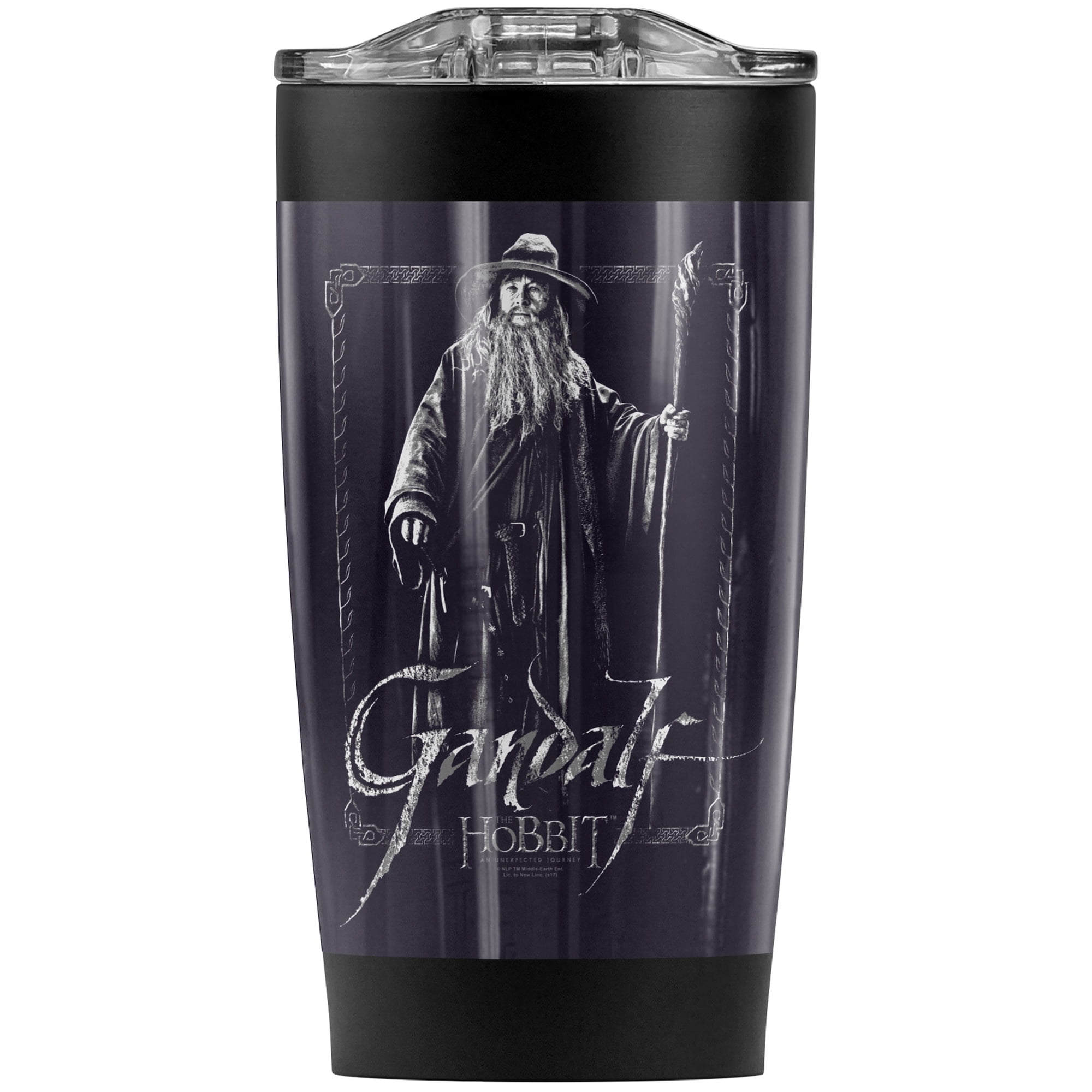 The Hobbit/Gandalf Stare Stainless Steel Tumbler 20 oz Coffee Travel Mug/Cup Vacuum Insulated & Double Wall with Leakproof Sliding Lid | Great for Hot Drinks and Cold Beverages