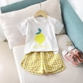 thumbnail image 2 of HCNTES Toddler Baby Summer Clothes Kid Outfits Girls Short Sleeves T-Shirt Tops + Shorts Cute Outfits Set For 12-24 Months 2t 3t 4t 5t 6t 7t 8t 9t Kids, 3-4 Years, 2 of 4