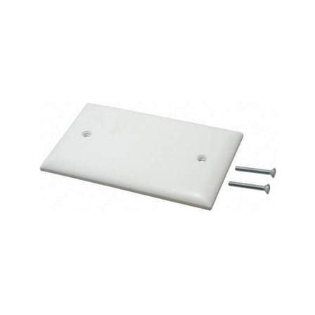 Single Gang Plastic White Electric Box Blank Face Wall Plate Cover (1/pk) 1-Gang