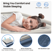 iDOO 18 King Size Air Mattress, Inflatable Airbed with Built-in Pump, 700lb Max