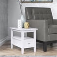 thumbnail image 2 of Trent Home Solid Wood 14" W Rectangle Transitional Narrow Side Table in White, 2 of 7