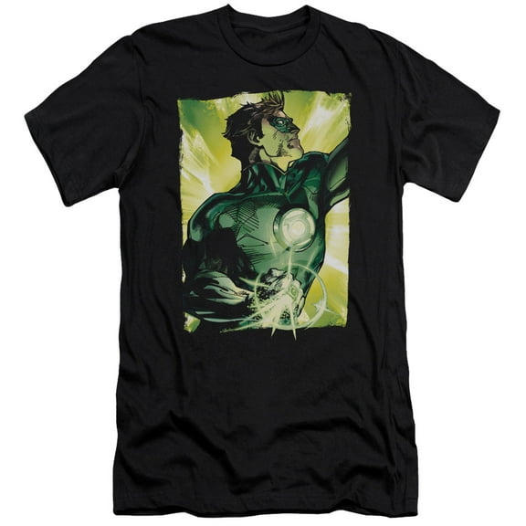 Green Lantern Up Up S/S Adult 30/1 T-Shirt Black