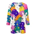 thumbnail image 5 of Easter Tops for Women Crewneck 3/4 Sleeve T Shirt Funny Bunny Print Family Gifts Dressy Tops Casual Trendy Soft Shirts, #01 Sky Blue, 5XL, 5 of 6