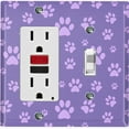 thumbnail image 1 of Metal Light Switch Plate Cover Cute Puppy Dog Paw Prints Purple DOG037, 1 of 13